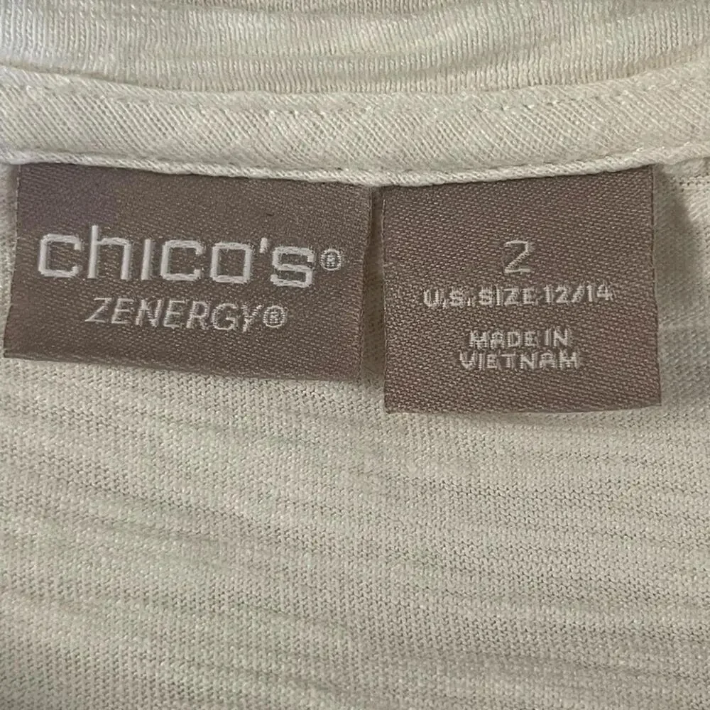Chico’s Zenergy cotton 3/4 sleeve top Chico’s 2 (12/14) - Picture 6 of 7